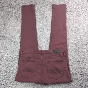 AG Adriano Goldschmied Jeans Women 26 Red Prima Cigarette Leg Denim Mid Rise